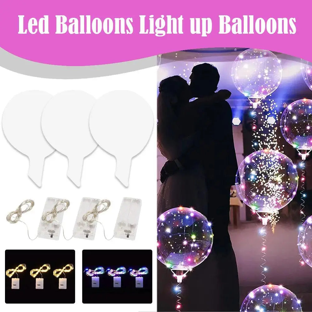 6 stücke 3 satz Transparent Party Glow Bobo Led Ball Leuchten Ballons Hochzeit Blase Ballon Hochzeit Geburtstag Dekoration einzigen.