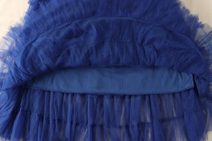 Chamliforve Women Tulle Mesh Skirt Elegant Elastic Waist Fairy Long A-line Tutu Skirt for Spring Summer Long Cake Skirt