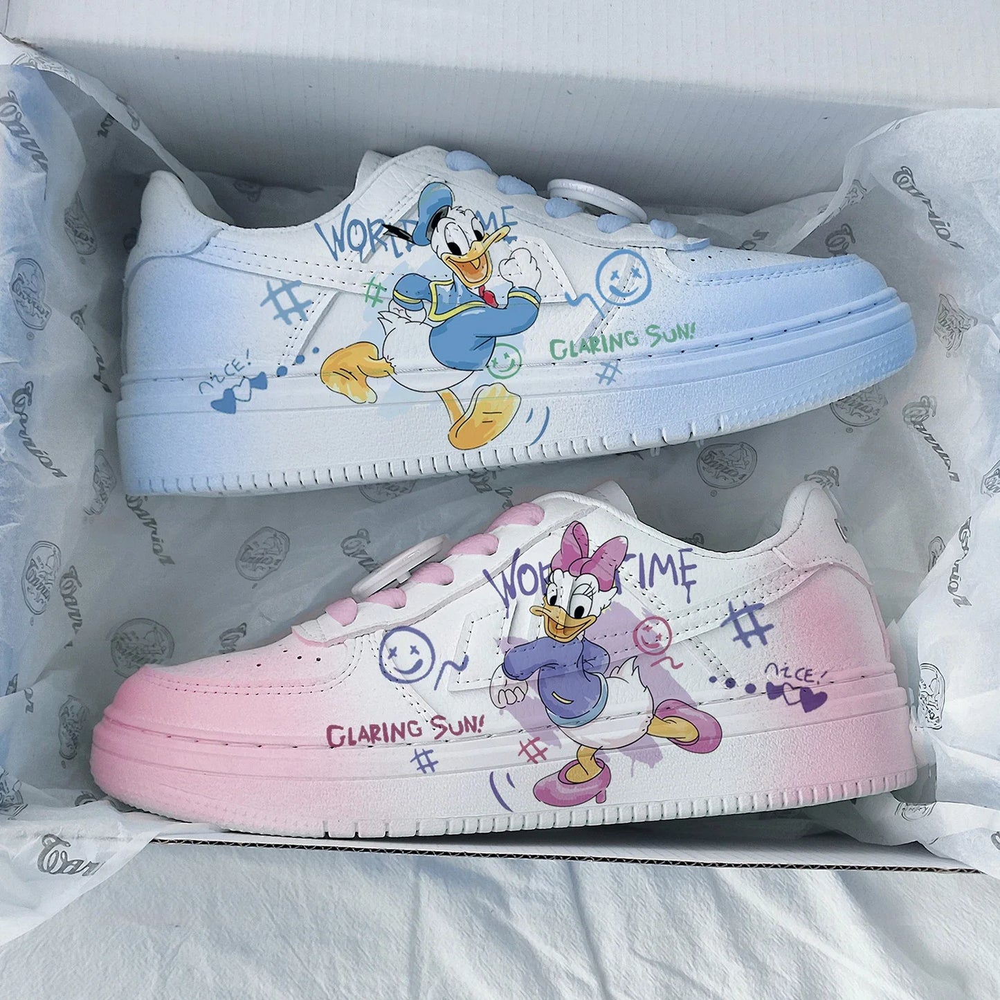 New Disney cartoon girls Daisy Donald Duck princess cute Casual shoes non-slip soft bottom sports shoes for girl gift.