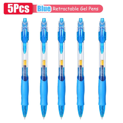 1–63 Stück einziehbares Gelschreiber-Set, Kugelschreiber mit schwarzer/roter/blauer Tinte zum Schreiben, 0,5 mm Nachfüllungen, Bürozubehör, Schulbedarf, Schreibwaren