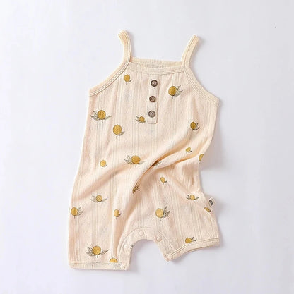 0-24m Neugeborenes Kind Baby Stram pler Mädchen Jungen Sommerkleid ung ärmel los schulter frei Overall niedlichen süßen Bodysuit Outfit