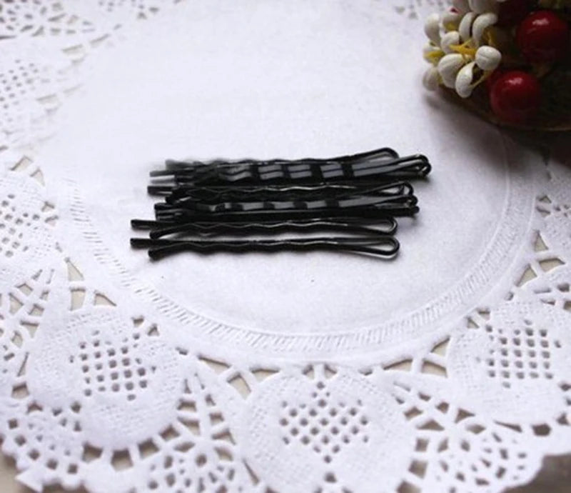 1 Pack 60pcs Popularity Simple Hairpins Black Alloy Hair Clip Bobby Pin Hair Accessories Headwear Ball Tip Bob Pins.