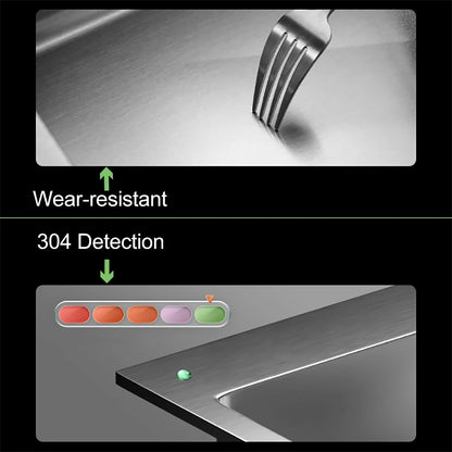 304 Stainless Steel Kitchen Sink Above Counter Undermounter Silver Double Farmhouse Wash Basin with Gourmet Faucet Drainage