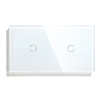 BSEED Touch-Schalter, 1/2/3 Gang, 1-Wege-Wandlichtschalter, blaue LED-Hintergrundbeleuchtung, Glas, Sensorbildschirm, Heimschalter, Weiß, EU-Standard