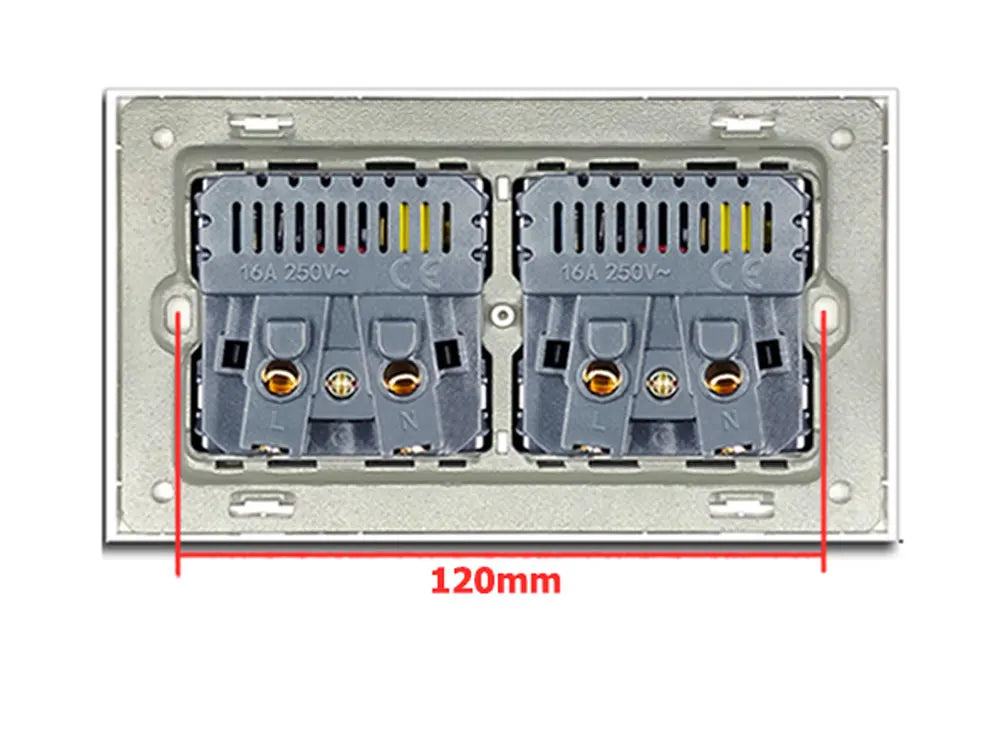EIOMR Frankreich Standard-Steckdose, graue Aluminiumlegierung, Lichtschalter, RJ45, Fernseher, 220 V, 16 A, Wandsteckdosen für Haushaltsgeräte.
