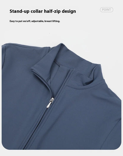 Women's One-piece Yoga Jumpsuit Long Sleeve Zipper Slim Fit Sports Outfit Flare Tights Quick-drying Hip Lift Gym Fitness Clothes.