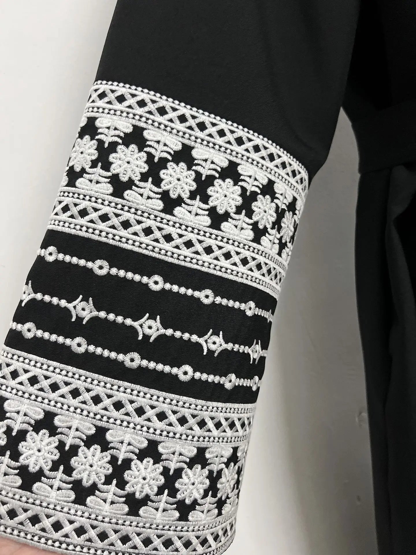 Ramadan Eid Black Open Kimono Abaya with Sashes Damen Dubai Islam Muslim Dress Kaftan Prayer Clothes Women Kebaya Robe Femme.