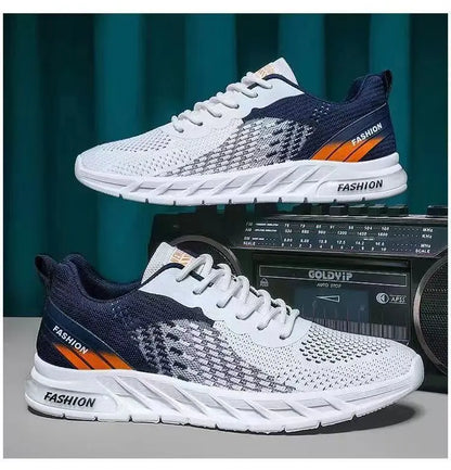 Mens Running Shoes Breathable Knit Sport Sneakers Cushion Lightweight Casual Gym Athletic Trainers Jogging Tennis Shoes.