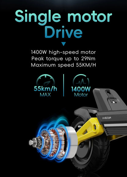 OOTD S10 Electric Scooter 1400W Motor 48V20AH Battery City Off-Road Electric Scooter Adult 10 Inch Foldable Electric Scooter.