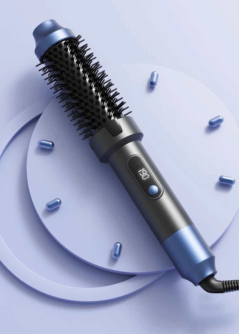 3 In 1 Ionic Hair Curler Straightener Professional Curling Iron Heated Hair Styling Brush Anti-Scald Thermal Brush Curl Wand.