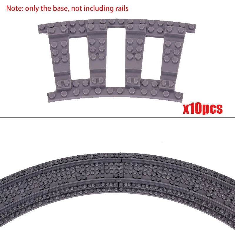 MOC City Creative Idea Train Straight and Curved Rails Base Tracks Shoulder Building Blocks Bricks Accessories DIY kid Toys gift.