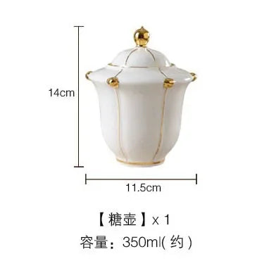 Bone China Coffee Set Europe Porcelain Tea Set Simple Ceramic Pot Creamer Sugar Bowl Teatime Teapot Coffee Cup Mug Coffeeware.