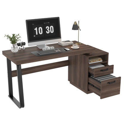 Moderner Schreibtisch im minimalistischen Stil, MDF-Desktop mit hochwertigem Stahlrohr, super langlebig, Aufbewahrungsdesign, geräuschlose Schublade