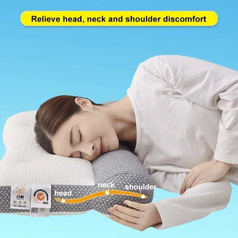 Orthopedic Reverse Traction Pillow Protects Cervical Vertebra and Helps Sleep Single Neck Pillow Can Be Machine Washable 48X74cm.