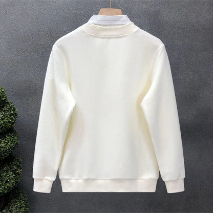 Casual Fake Two-piece Plus Size Hoodies Sweatshirts Spring Autumn Long Sleeve Patchwork Trend Tops Fashion Korean Men Clothing.