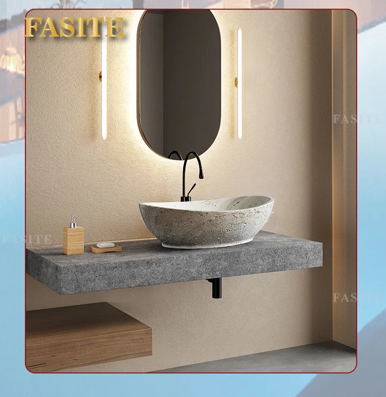 Direkt vom Hersteller integrierter Badezimmer-Haushaltsbalkon-Waschbecken Waschbecken Waschbecken Kunststein-Kunst-Tischwaschbecken