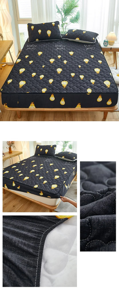 Printed Bedspread Bed 90/120/150/180cm Cover Thicken Bed Linen Sheets fundas de colchón Non-slip Mattress Covers (No Pillowcase).