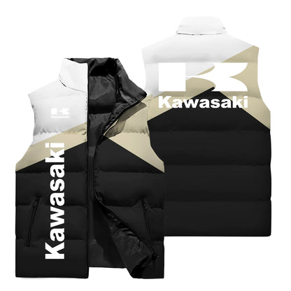 Kawasaki Sleeveless Jacket, Kawasaki Men's 3D Printed Fashion Jacket, Outdoor Sports Leisure Cycling Clothing.