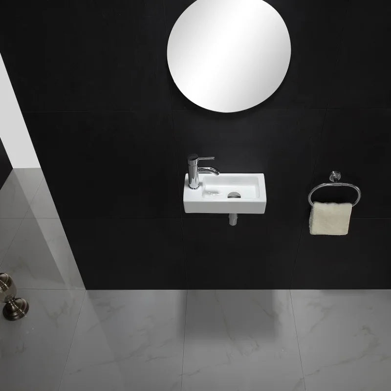 Wandbehang Waschbecken Balkon Ultra schmale Badezimmer Waschbecken Keramik Plattform Waschbecken Home Schlafzimmer Wandwaschbecken Mini