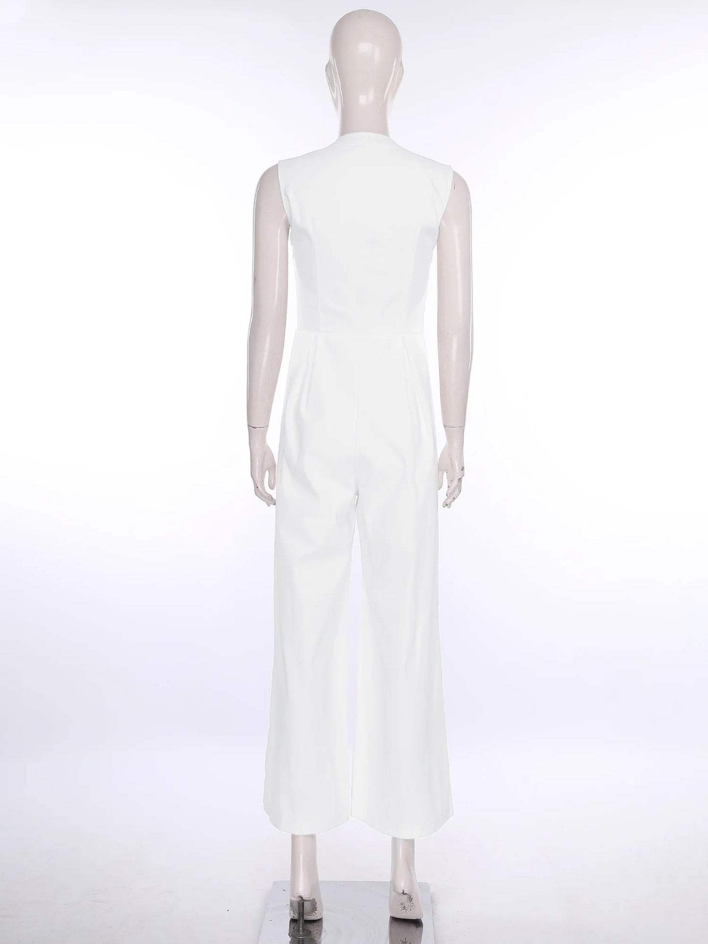 Women High Waist One Piece Sleeveless Jumpsuit Wide Leg Rompers Office Lady Commute Work Casual Dressy Jumpsuits Long Pants.