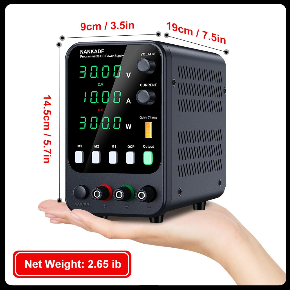 NANKADF DC laboratory power supply 30V 10A bench power supply encoder regulates voltage and current Dual input voltage 220V/110V