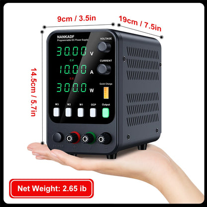 NANKADF DC laboratory power supply 30V 10A bench power supply encoder regulates voltage and current Dual input voltage 220V/110V