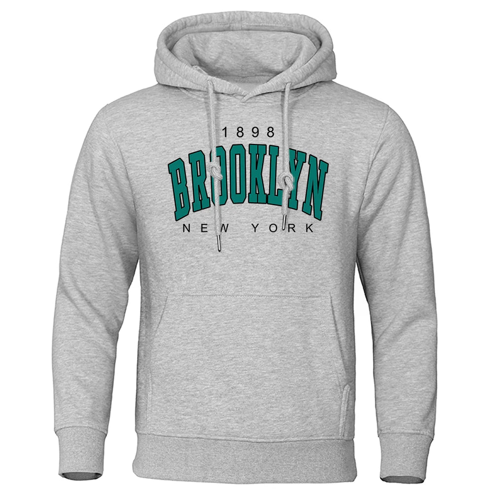 1898 Brooklyn New York Printed Mens Hoody Creativity Crewneck Clothing Fashion Oversize Sweatshirt Fashio Crewneck Hoodie Male.