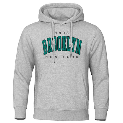 1898 Brooklyn New York Printed Mens Hoody Creativity Crewneck Clothing Fashion Oversize Sweatshirt Fashio Crewneck Hoodie Male.
