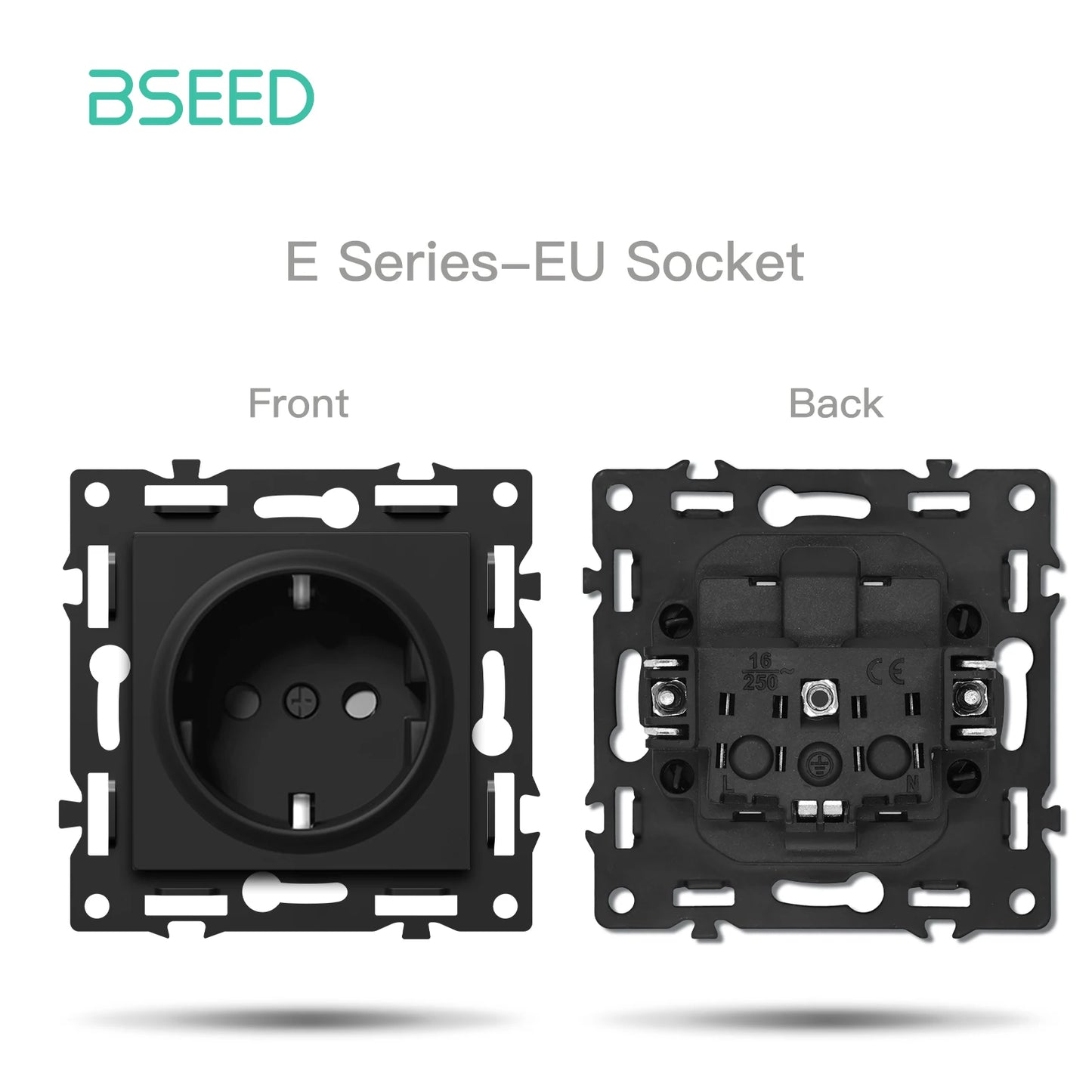 BSEED Zigbee-Schaltmodule Smart Click Lichtschalter Teile Schwarzer Glasrahmen DIY Kombination Wandsteckdosen USB-Anschluss E-Serie.
