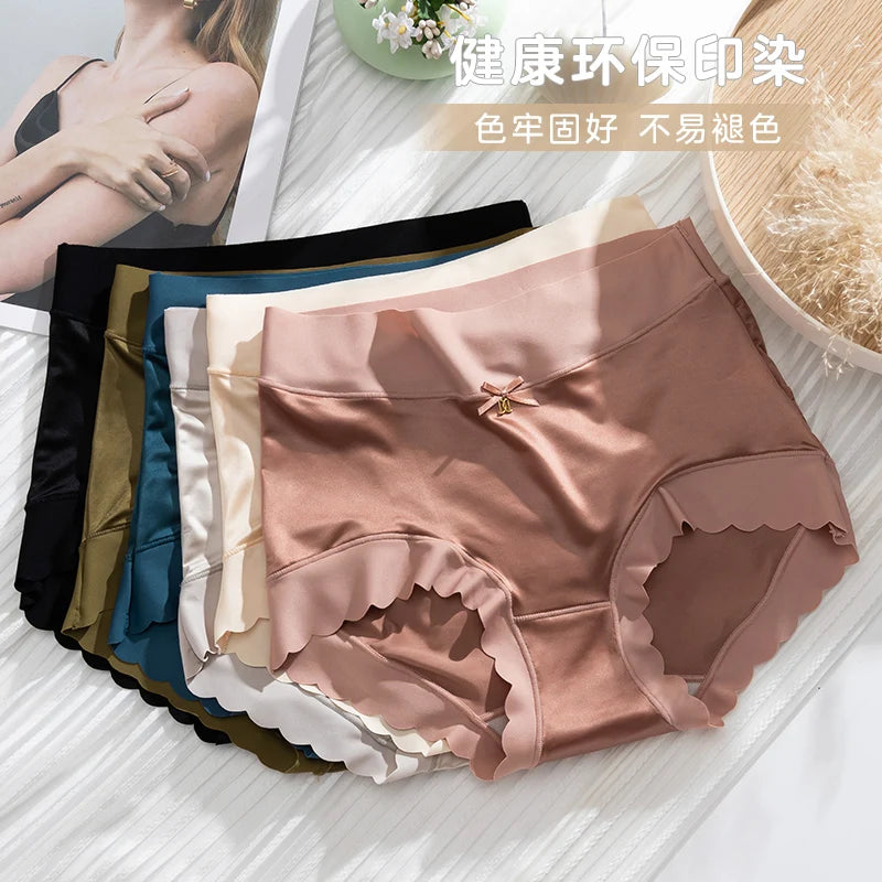 Silk Panties Nice Briefs Soft Underwear Women's Mid rise Elegance Girls Sexy Lingerie.