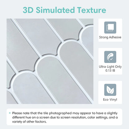 10pcs 3D Faux Matte Wall Panels, Tile Stickers Waterproof, Backsplash Kitchen Peel and Stick, Room Decoration