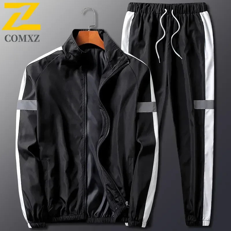 2Pcs Men Tracksuit Hoodie Tops Joggers Pants Tracksuit Set Male Running Jogging Sportswear Hooded Pants Mens Sweat Suit 2024