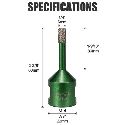 6–130 mm M14-Gewinde, trocken, vakuumgelöteter Marmor, Mauerwerk, Lochsäge, Öffner, Diamantbohrkrone für Keramikfliesen, Granit, Marmor