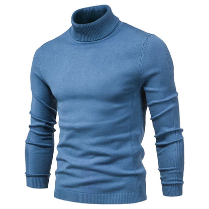 New Winter Turtleneck Thick Mens Sweaters Casual Turtle Neck Solid Color Quality Warm Slim Turtleneck Sweaters Pullover Men.