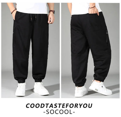 Extra Big Size Men's Pants Elastic Waist Loose Fit Jogger Male Spring Plus Large Sweatpant Fat 12XL Baggy Sport Trouser 10XL 9XL.