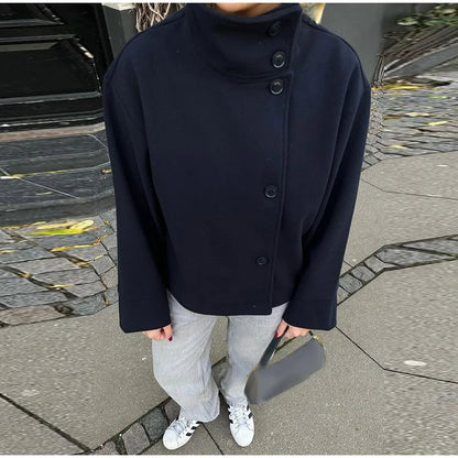 Straße Batwing Hülse Cape Gürtel Mäntel Frauen Lose Solide Stehkragen Einreiher Jacke 2025, Herbst Dame Alle-spiel chic Mantel