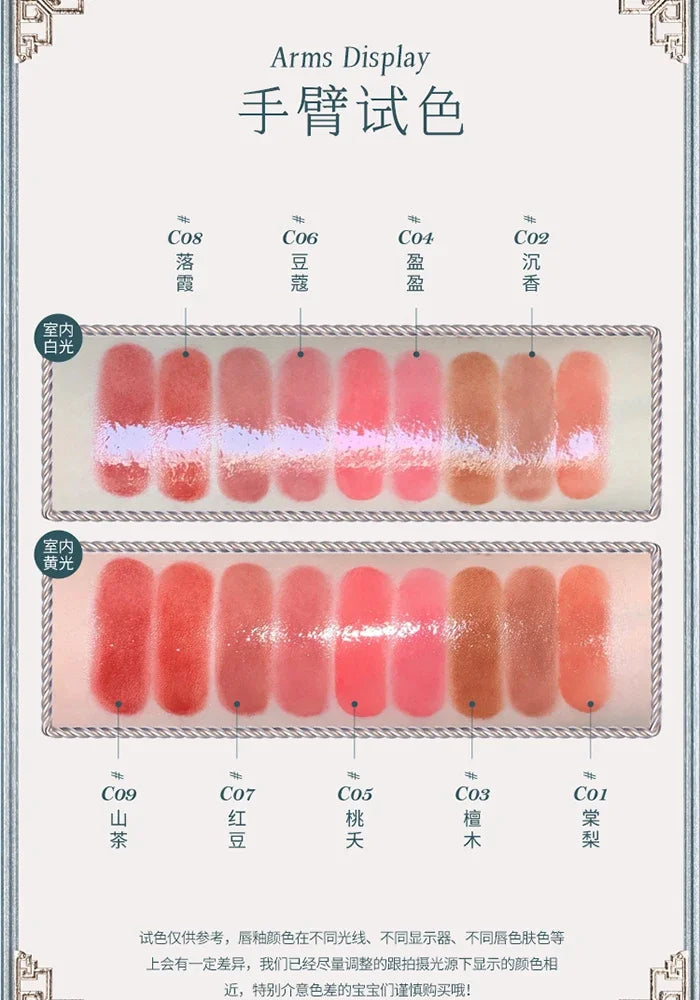 Flower Knows Butterfly Cloud Collar Collection Cosmetics Water Non Stick Cup Lipstick Lght Film-forming Solid Lip Gloss Makeup.