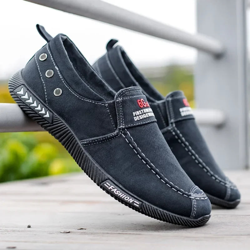 Denim Men's Canvas Shoes Slip on Sneakers Male for Summer 2025 New Outdoor Driving Moccasin Trendy Vintage Loafers Shoes for Men