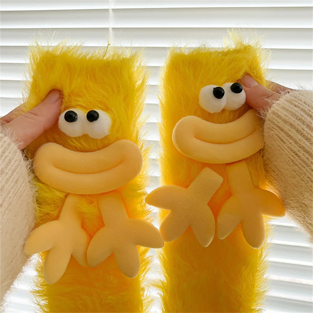 Funny Monster Socks Autumn Winter Coral Fleece Floor Socks Couple Sleep Sock Fuzzy Socks Christmas Stockings.