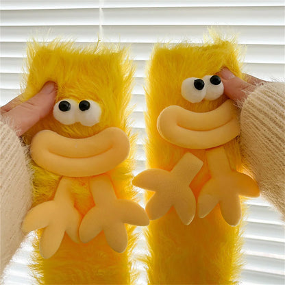 Funny Monster Socks Autumn Winter Coral Fleece Floor Socks Couple Sleep Sock Fuzzy Socks Christmas Stockings.