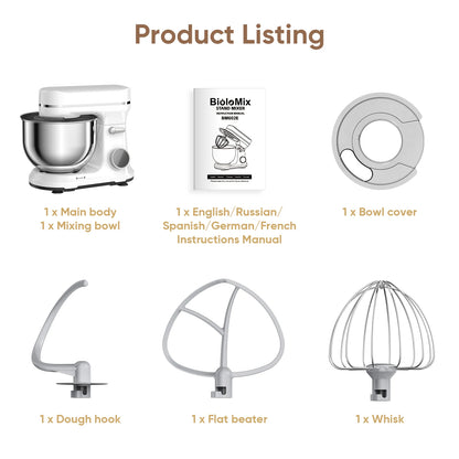 5L Kitchen Stand Mixer, 1200W 11-Speeds DC Motor, Digital OLED Screen, Electric Food Mixer with Dough Hook, Whisk