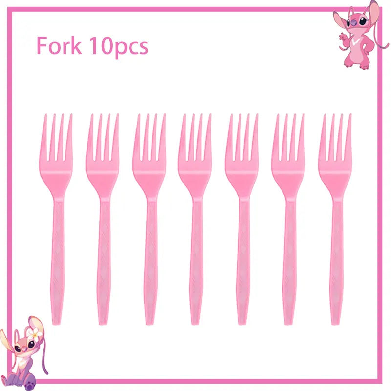 Disney Rosa Stich Geburtstag Party Dekorationen Geschirr Set Tischdecke Hintergrund Banner Für Kinder Geburtstag Dekorationen Lieferungen