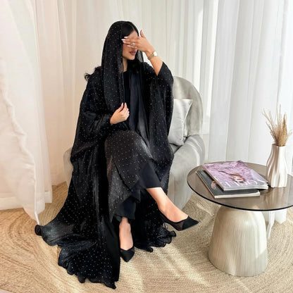 Middle Eastern Islamic Three-Piece Clothing for Women Ramadan Muslim Modest Abaya Dress with Hijab 2025 New Turkey Kaftan Robe