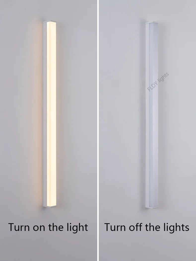 Moderne wasserdichte LED-Wandleuchte mit langem Streifen für den Außenbereich, IP65, Schmiedeeisen-Wandleuchte, Garten-Veranda-Wandleuchte, 110 V, 220 V, Beleuchtung