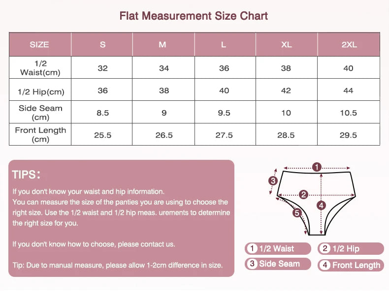 Mid-Waist Period Underwear for Women 4-Layer Anti-Leakage Super Absorbent Menstrual Panties for Daily Use Sports.