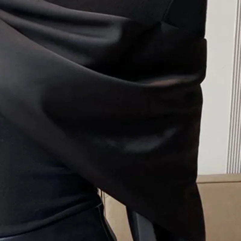 Long-sleeved shirt women's 2024 spring and autumn new light luxury fashion splicing design sense niche temperament versatile top.