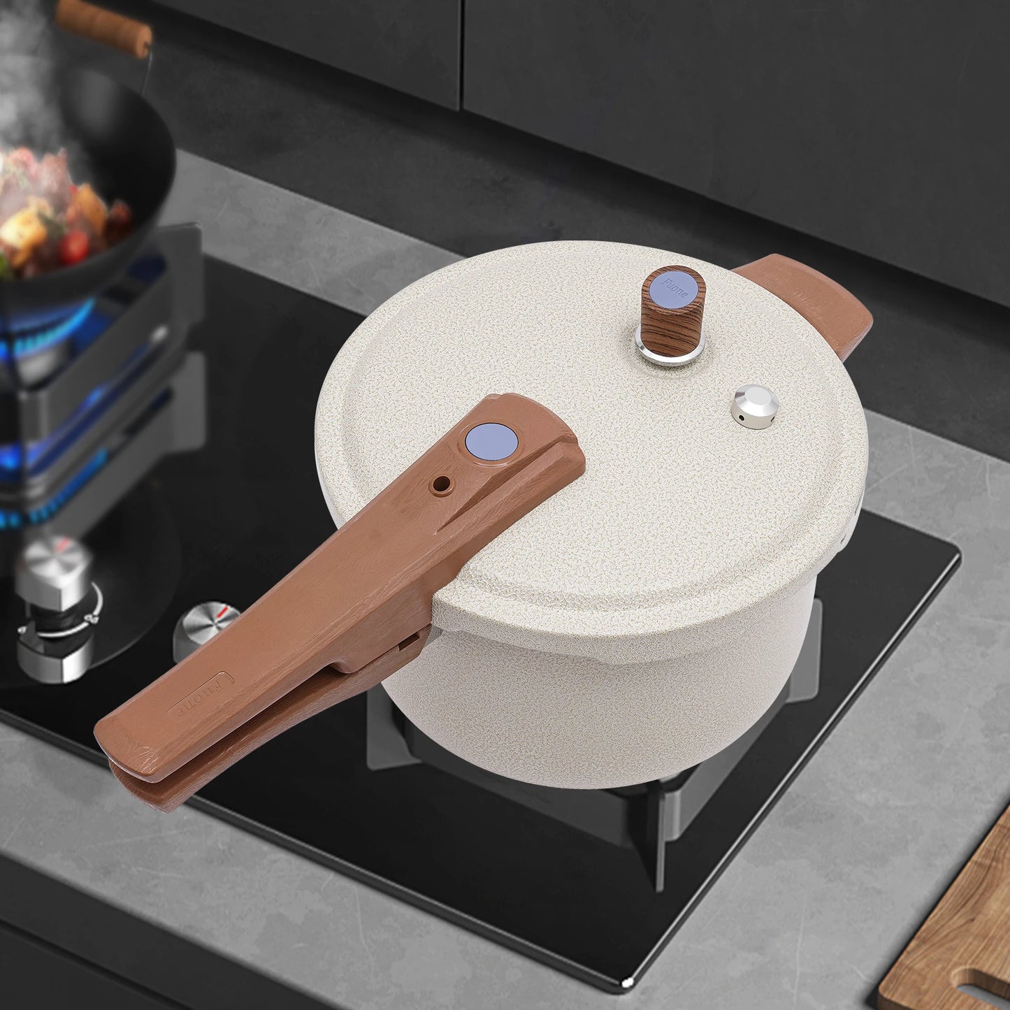 7L 24cm 80kPa Stainless Steel Pressure Cooker Beige Pressure Cooker For Cooking Kitchen Pot For Homes Fast Restaurants Hotels