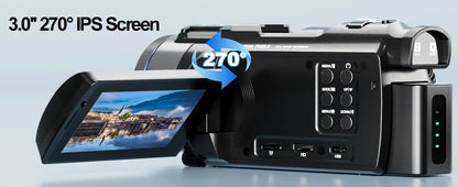 NBD 4K Camcorder Video Camera with 48MP Vlogging Camera With Wi-Fi & App Control,Video Recorder with 3X Battery Life, 16X Zoom.