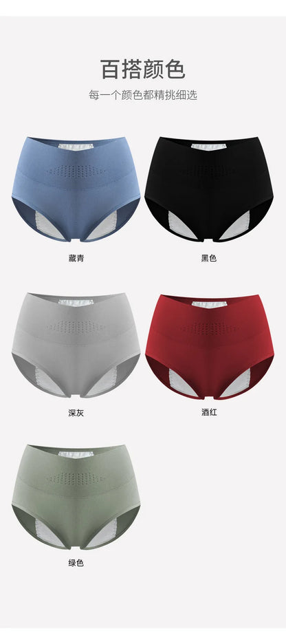 High Waist Menstrual Women Panties Widen Period Pants Leak Proof Physiological Underwear Cotton Plus Size Girl Brief.