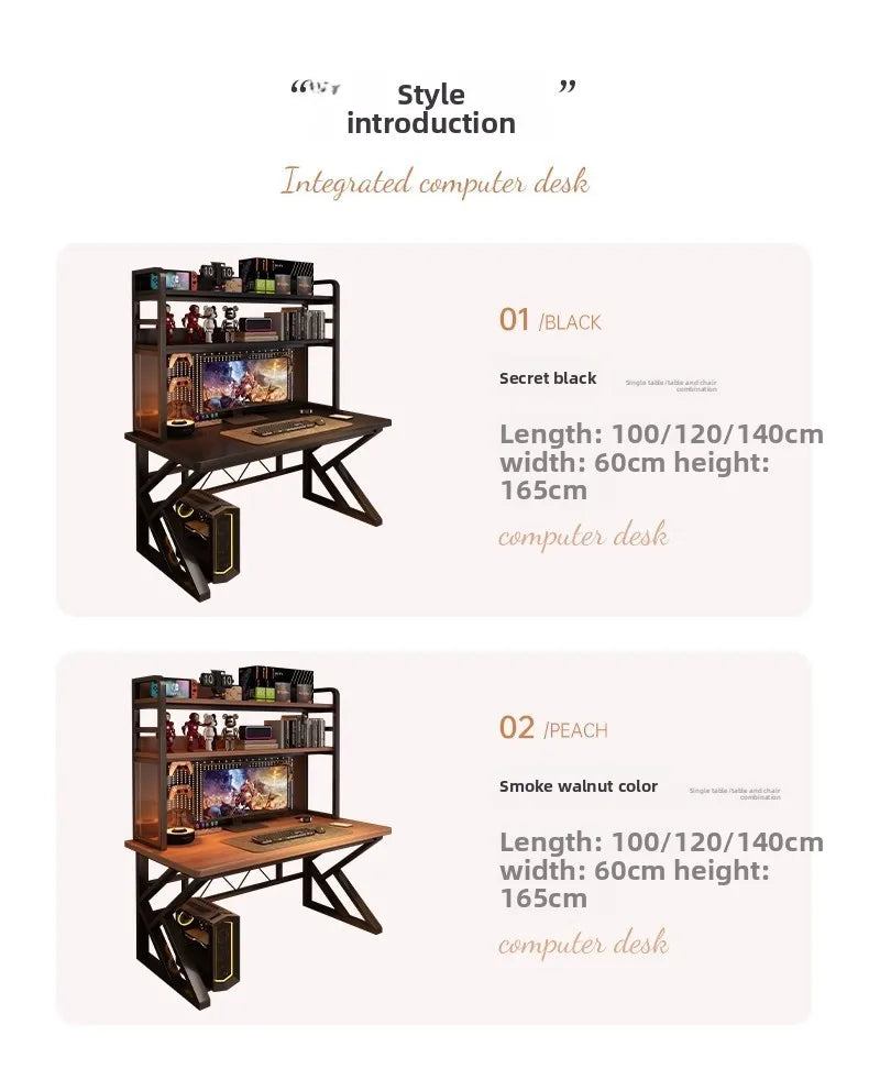 Schreibtisch, Bücherregal, integrierter Schreibtisch mit Lochbrett, Schlafzimmer, E-Sport-Tisch, Desktop-Computertisch